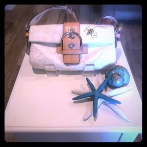 Coach purse sm  optic white with bumblebee